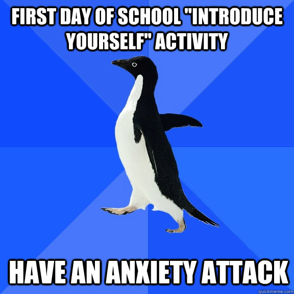 first day of school introduce yourself activity have an an - Socially Awkward Penguin
