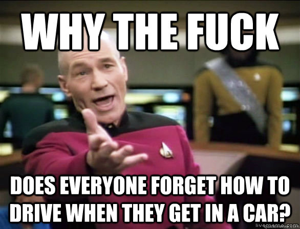 why the fuck does everyone forget how to drive when they get - Annoyed Picard HD