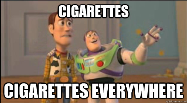cigarettes cigarettes everywhere - buzz and woody