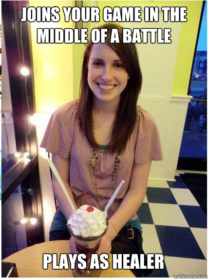 joins your game in the middle of a battle plays as healer - Misunderstood Girlfriend