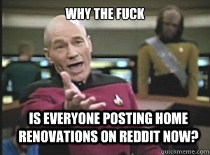 why the fuck is everyone posting home renovations on reddit - Annoyed Picard