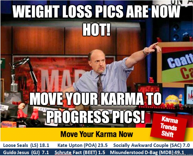 WEIGHT LOSS PROGRESS PICS ARE HOT MOVE YOUR KARMA TO PROGRES - Jim Kramer with updated ticker