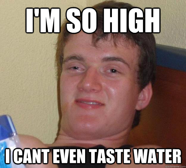 im so high i cant even taste water - 10 Guy