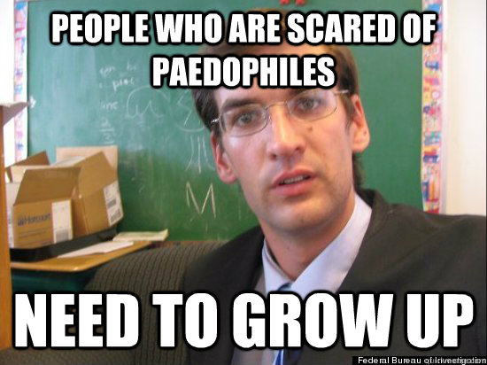 people who are scared of paedophiles need to grow up - Concerned Eric Justin Toph