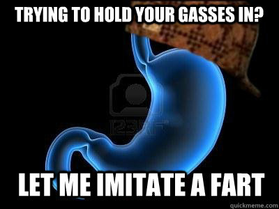 trying to hold your gasses in let me imitate a fart - Scumbag Stomach