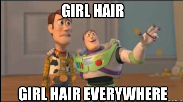 girl hair girl hair everywhere - Buzz and Woody