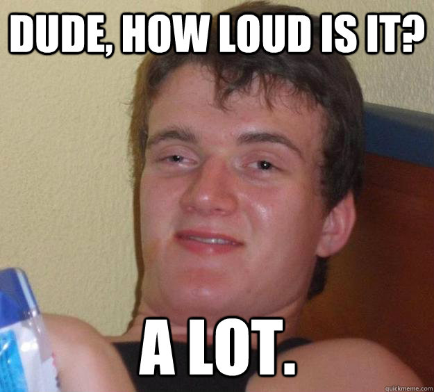 dude how loud is it a lot - 10 Guy