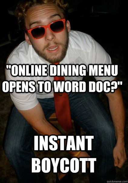 online dining menu opens to word doc instant boycott - Tech Hipster Connoisseur