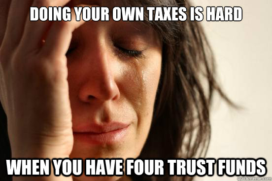 doing your own taxes is hard when you have four trust funds - First World Problems