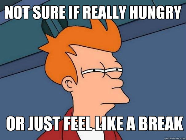 not sure if really hungry or just feel like a break - Futurama Fry