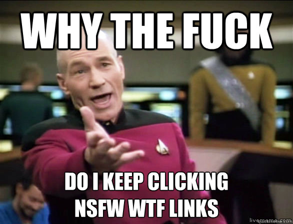 why the fuck do i keep clicking nsfw wtf links - Annoyed Picard HD