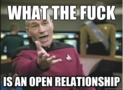 what the fuck is an open relationship - ANNOYED PICARD