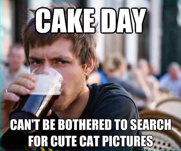 cake day cant be bothered to search for cute cat pictures - Lazy College Senior