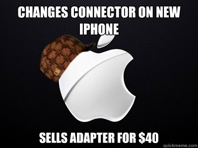 changes connector on new iphone sells adapter for 40 - Scumbag Apple