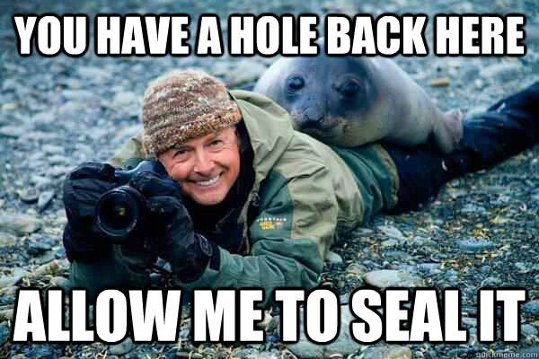 you have a hole back here allow me to seal it - Rapist Seal