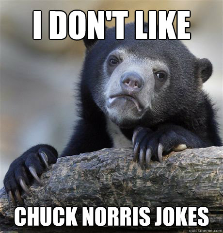 i dont like chuck norris jokes - Confession Bear