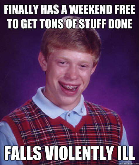 finally has a weekend free to get tons of stuff done falls v - Bad Luck Brian