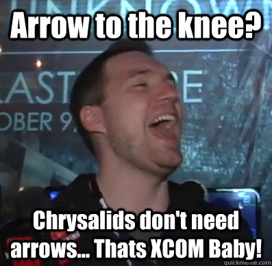 arrow to the knee chrysalids dont need arrows thats xco - Thats XCOM baby