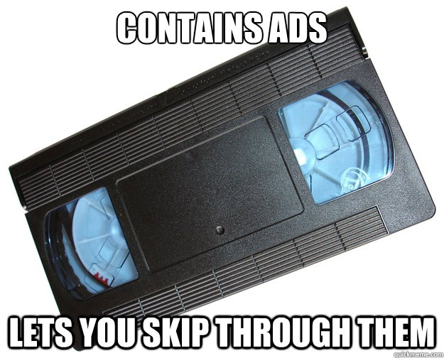 contains ads lets you skip through them -