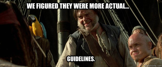 we figured they were more actual guidelines -