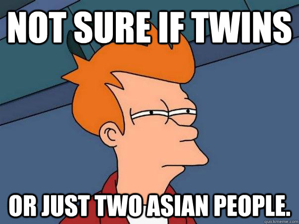 not sure if twins or just two asian people - Futurama Fry