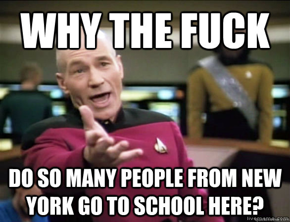 why the fuck do so many people from new york go to school he - Annoyed Picard HD
