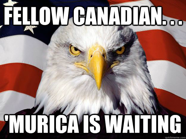 fellow canadian murica is waiting - One-up America