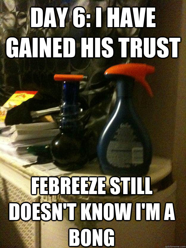 day 6 i have gained his trust febreeze still doesnt know i - Day 6 I have gained his trust...
