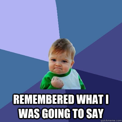 remembered what i was going to say - Success Kid