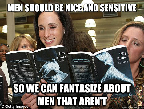 men should be nice and sensitive so we can fantasize about m - Perverted White Woman