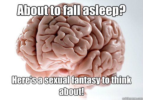 about to fall asleep heres a sexual fantasy to think about - Scumbag Brain