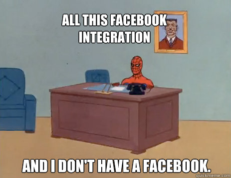 all this facebook integration and i dont have a facebook - masturbating spiderman
