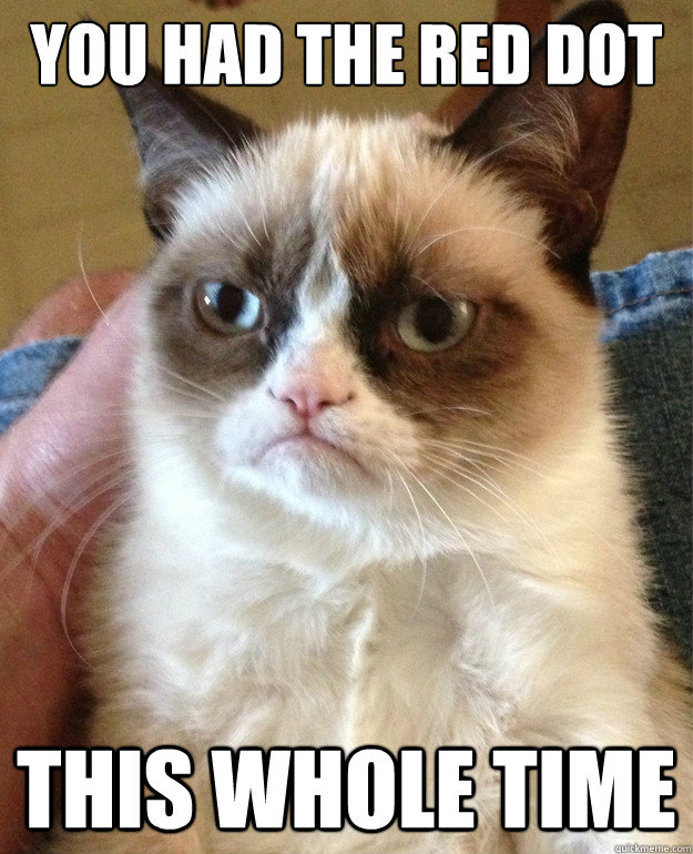 you had the red dot this whole time - cat had fun once