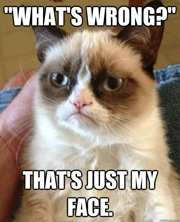 whats wrong thats just my face - Grumpy Cat