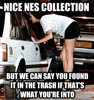 nice nes collection but we can say you found it in the trash - Karma Whore