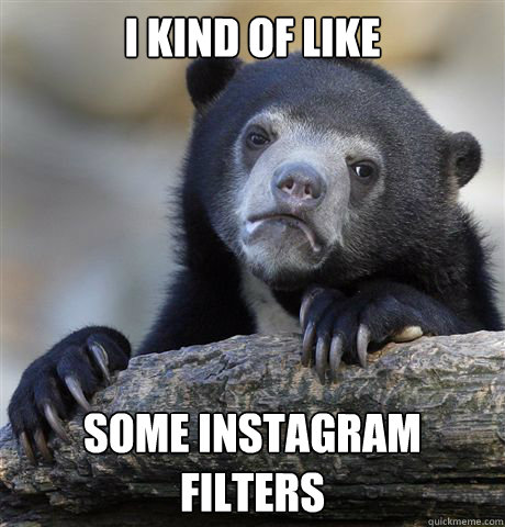 i kind of like some instagram filters - Confession Bear