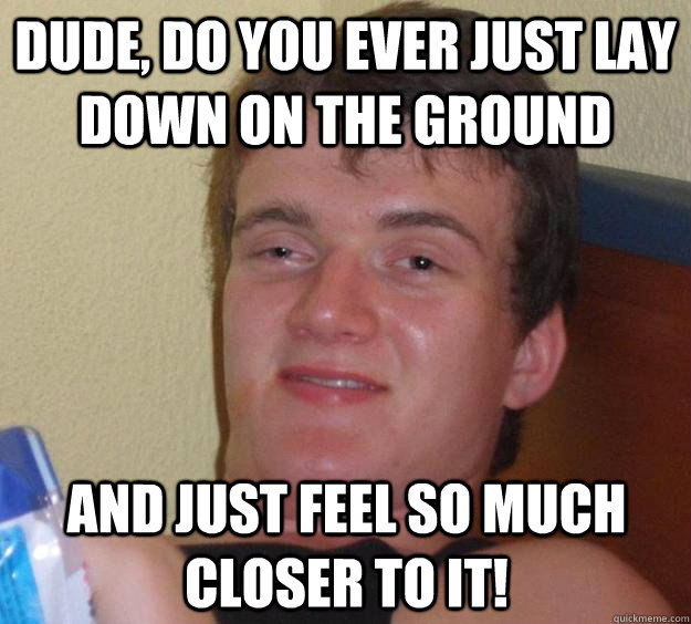 dude do you ever just lay down on the ground and just feel - 10 Guy