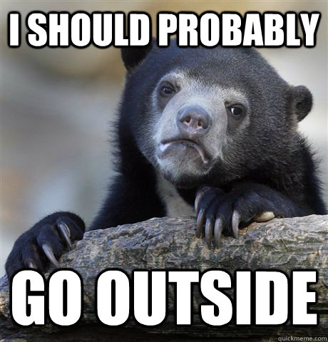 i should probably go outside - Confession Bear