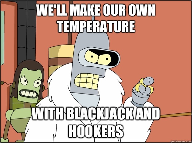 Well make our own temperature WITH BLACKJACK AND HOOKERS - BENDER STATE MEET
