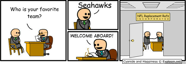 who is your favorite team seahawks nfl replacement refs - welcome aboard