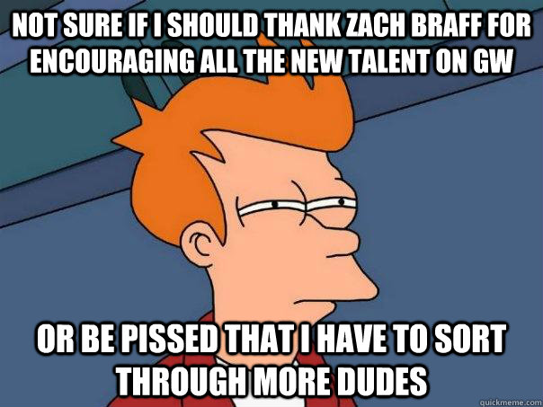 not sure if i should thank zach braff for encouraging all th - Futurama Fry