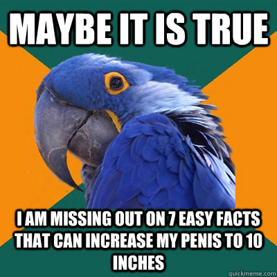 maybe it is true i am missing out on 7 easy facts that can i - Paranoid Parrot
