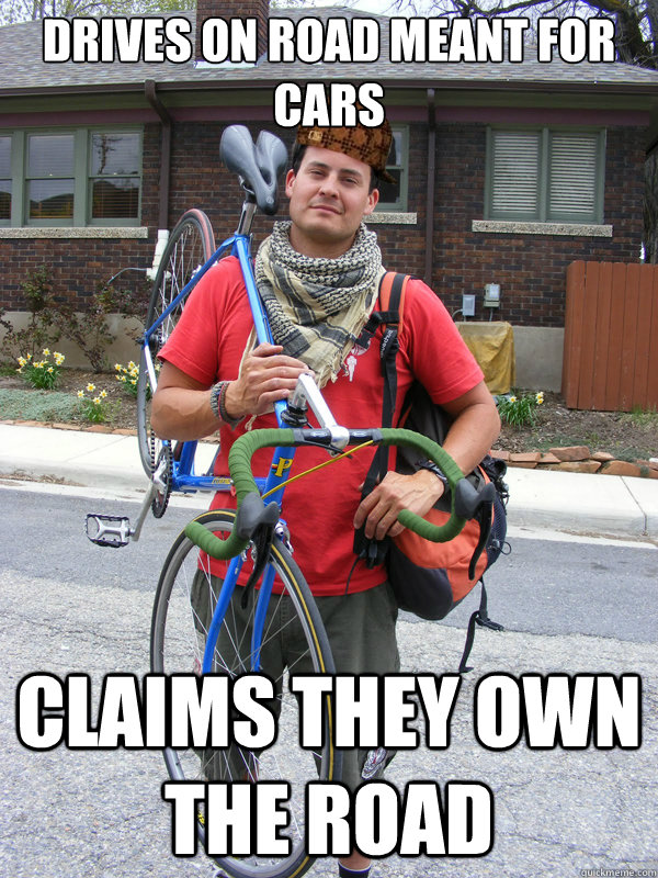 drives on road meant for cars claims they own the road - Scumbag Biker