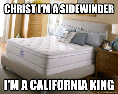 christ im a sidewinder im a california king -