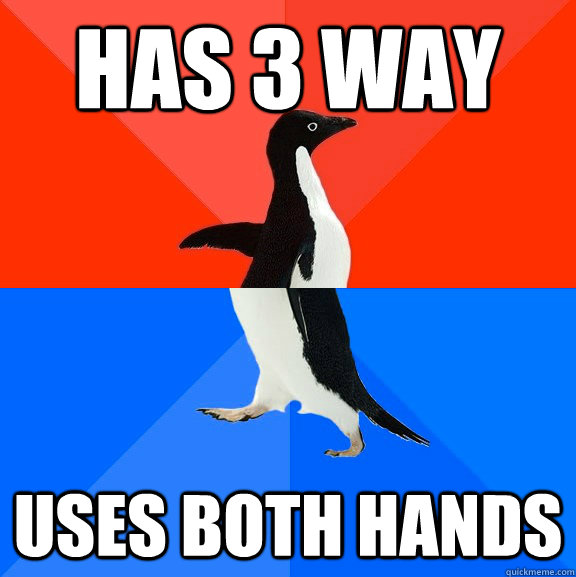 has 3 way uses both hands - Socially Awesome Awkward Penguin