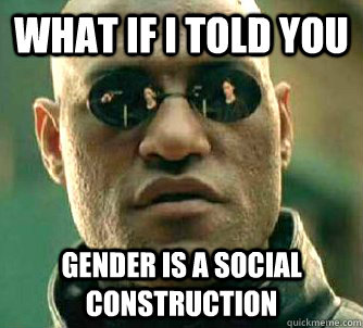 what if i told you gender is a social construction - Matrix Morpheus