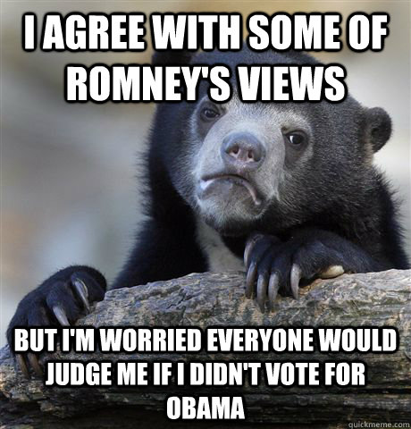 i agree with some of romneys views but im worried everyone - Confession Bear