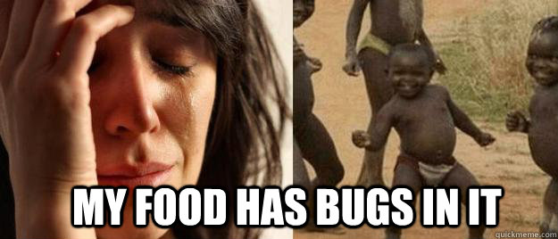 my food has bugs in it - First World Problems Third World Success