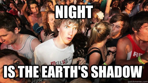 night is the earths shadow - Sudden Clarity Clarence