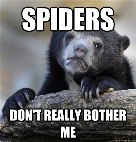 spiders dont really bother me - Confession Bear